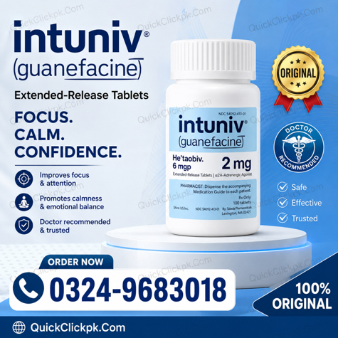 Intuniv Guanfacine 2mg Tablets Price in Pakistan